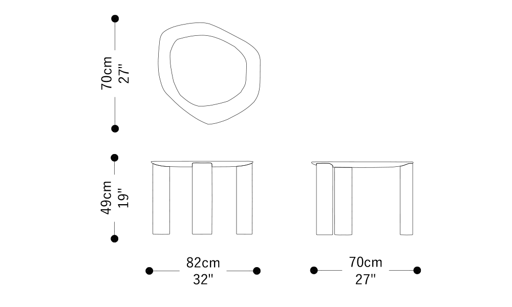 Image of the main dimensions of the product